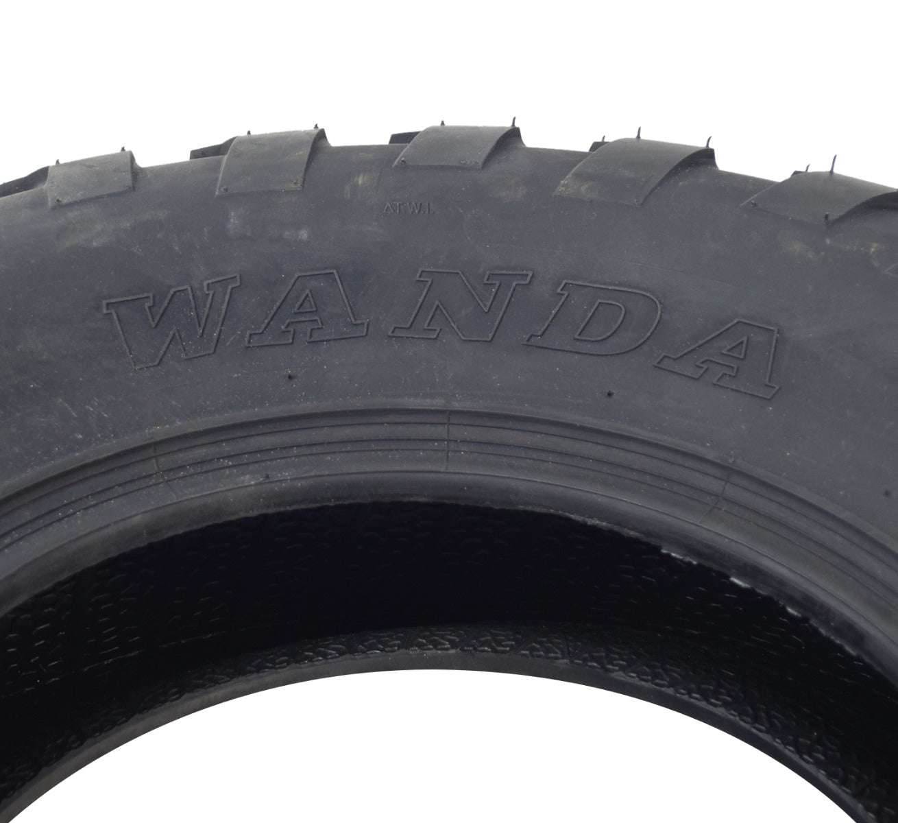 Close-up of the 22x7-10 Front Tire for the Massimo Buck 250 UTV, showcasing its aggressive knobby tread designed for maximum traction on rough terrains.