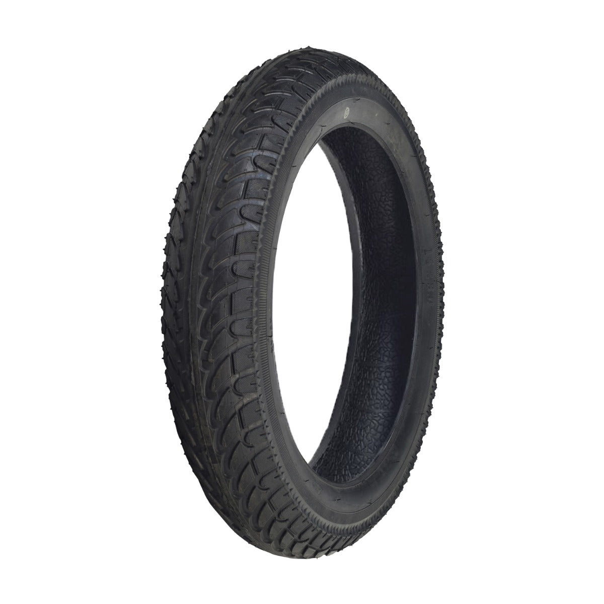 16x3.0 Pneumatic Tire for the Razor Rambler 16 Electric Mini Bike featuring D149-032 tread, suitable for diverse surfaces. A close-up shows the tire's detailed tread pattern and sturdy construction.