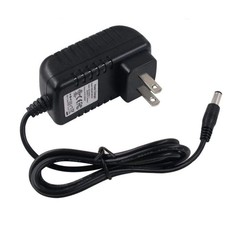 6 Volt 0.5 Amp Coaxial Battery Charger for Kidzone Ride-On Toy Bumper DIY Race Car, shown with black power cord and white label, featuring a male coaxial plug connector.