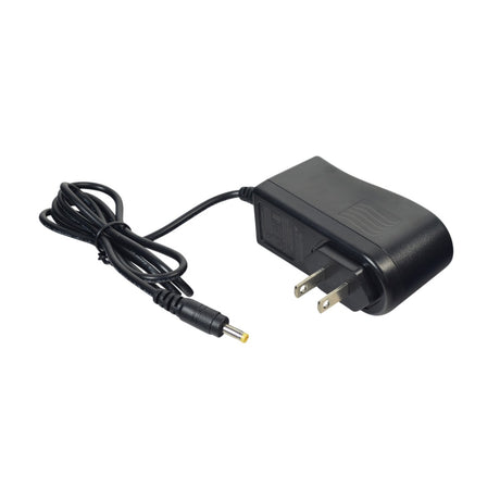 10.95 Volt Coaxial Lithium Battery Charger for Razor Electric Party Pop, Electric Tekno, & Turbo Jetts, featuring a black power cord with a plug and silver connectors.