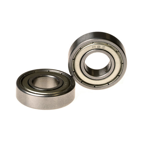 Close-up of R8Z (R8ZZ) Shielded Mobility Scooter & Power Chair Bearings (Set of 2), highlighting their metal shields and compact design, essential for drive assemblies and caster wheel assemblies.