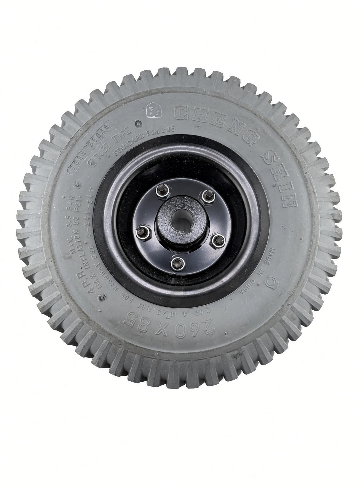 32600467 - 260x85 (3.00-4, 10x3) Foam-Filled Drive Wheel for the Merits Cypress (P313) and Vision Sport (P326A) Power Chairs