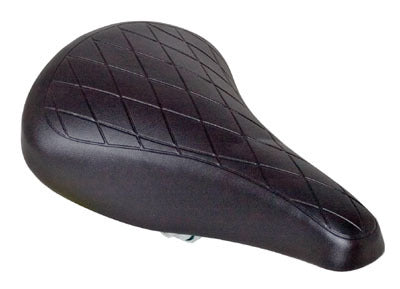 Racing Saddle Seat with Springs for Bikes & Scooters, featuring a diamond-patterned design, ideal for electric scooters, kick scooters, bicycles, and more.