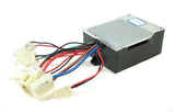 CT-312C1 / HB3650TYD4-FS1 control module with 4-wire throttle connector for Razor MX500 (Versions 1-9) & MX650 (Versions 1-7), featuring a black box with multiple wires and harnesses.