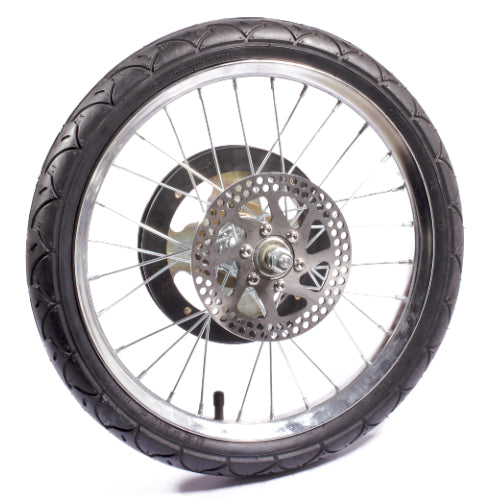 Razor E500S Rear Wheel Assembly - Chain Drive, showing a close-up of the wheel with a tire, rim, and spokes designed for the Razor E500S electric scooter.