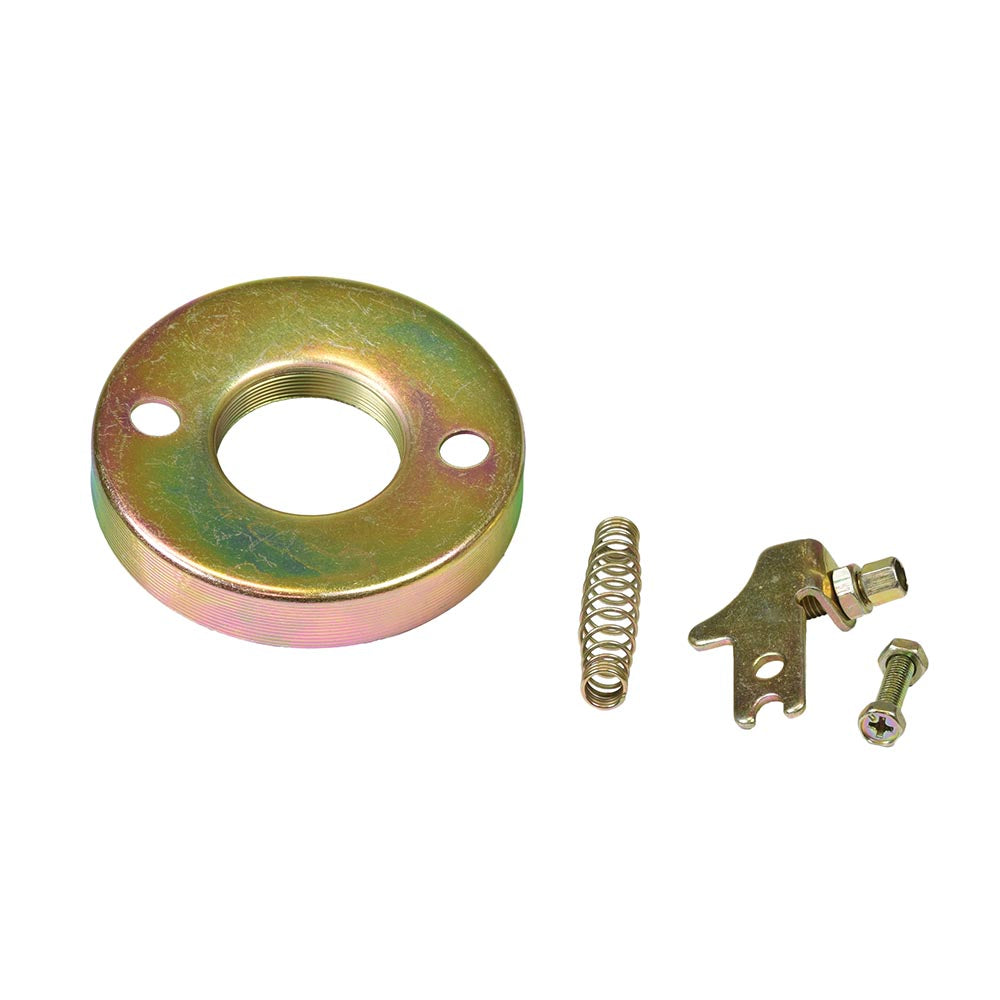 Electric Scooter Parts: Rear Band Brake Assembly with Rotor & Spring - 80mm, featuring a metal screw, spring, bolt, and nut, designed for 80mm inner diameter electric scooters.