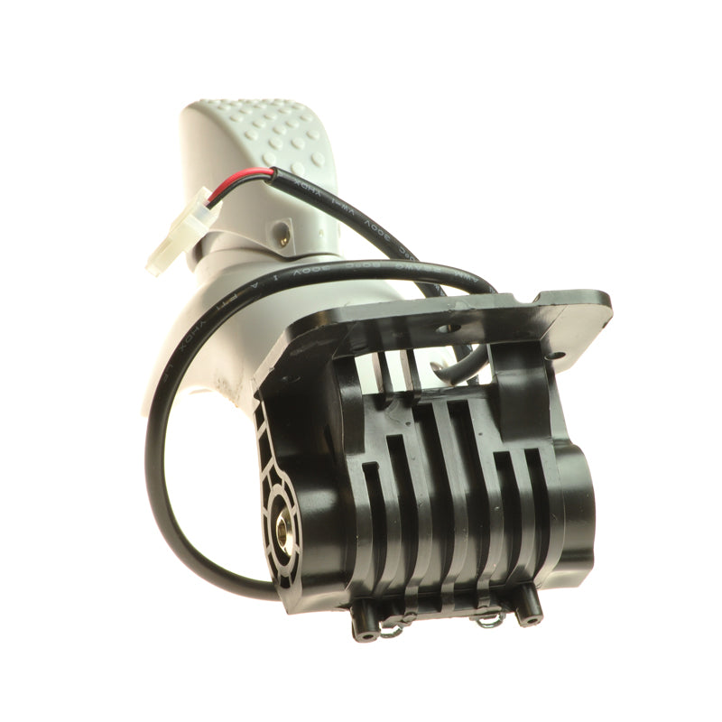 Rear Brake with Fender for the Razor E90 Accelerator electric scooter, showing a grey device with black wires in a close-up view, highlighting the modular design and components for easy repair.