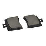 Rear Brake Pads for Aprilia Scooters: A pair of black and grey brake pads designed specifically for the rear brakes of selected Aprilia scooters, ensuring optimal performance and compatibility with various models.