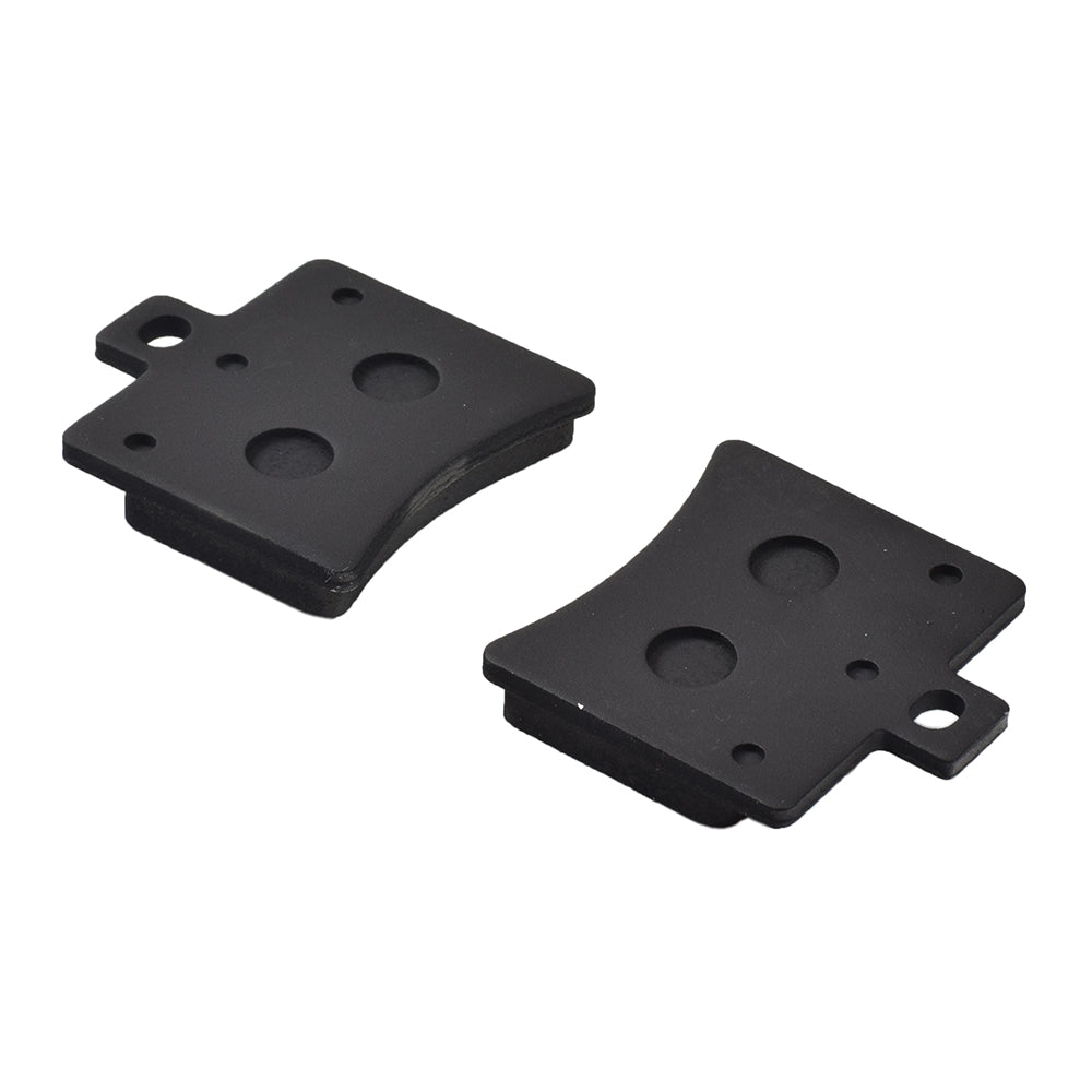 Rear Brake Pads for Aprilia Scooters, featuring two black, rectangular pads with multiple holes for enhanced braking efficiency.