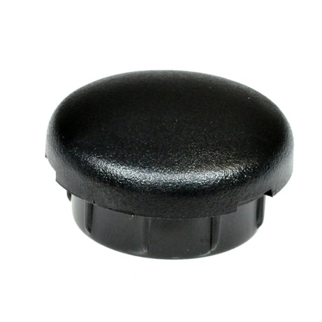 Rear Caster Cap for Jazzy 600 XL & Jet 3 Ultra, showing a close-up of a black round object with a black cap, essential for rear wheel assembly.