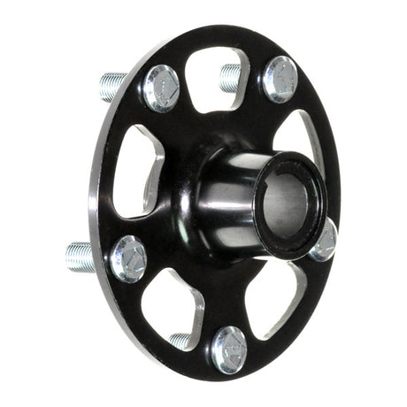 Rear Wheel Hub for the Pride Legend XL (SC3450) and Hurricane (PMV5001) mobility scooters, featuring a black metal structure with screws, designed for mounting wheel assembly rims to the scooter's transaxle.