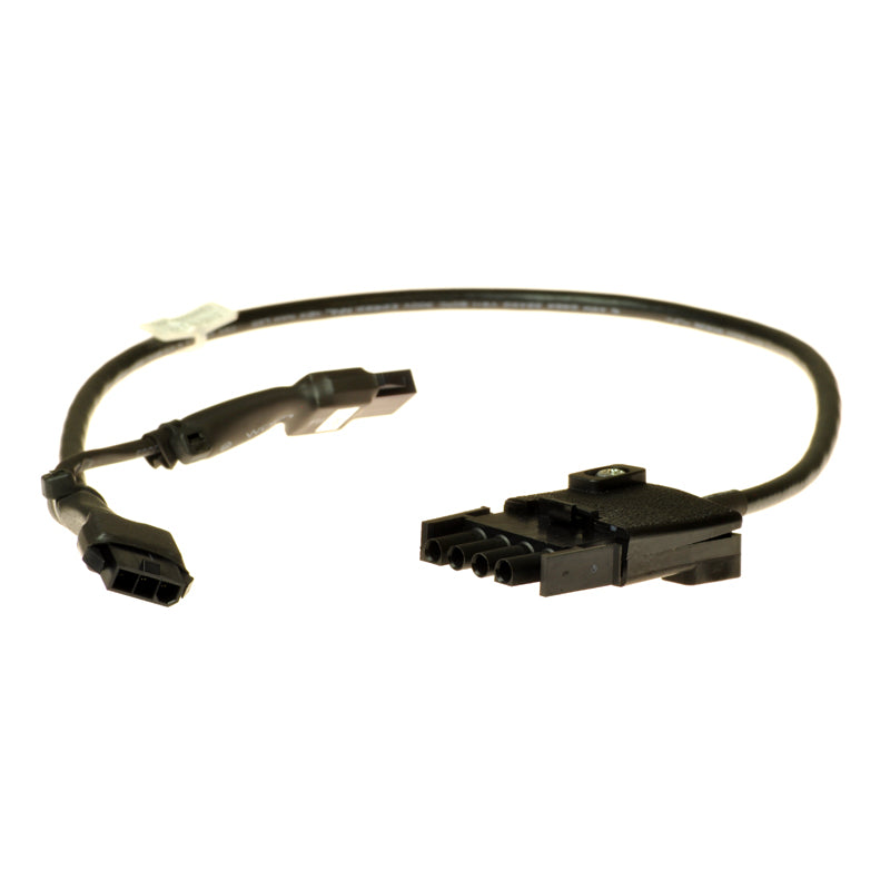 Rear Intermediate Wiring Harness for the Pride Celebrity X and Celebrity XL mobility scooters, featuring a black cable with two connectors for easy rear light repairs and maintenance.