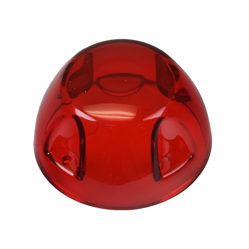 Rear Outer Red Lens for the Pride Celebrity X and Mega Motion Endeavor X, featuring a red plastic surface with two faces and holes, enhances scooter visibility and safety.