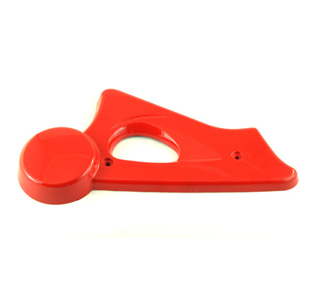 Rear Right Fork Cover for Baja BE500 electric scooter, showing a red plastic object with a circular opening, designed to fit the rear right fork.