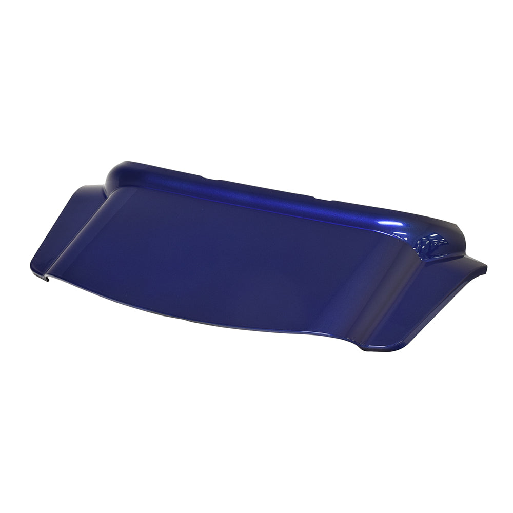 Viper Blue Rear Shroud Assembly for the Pride Pursuit XL (SC714), featuring a sleek, curved blue metal design, essential for protecting scooter components from dirt, debris, and water.