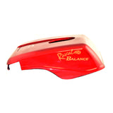 Rear Shroud Assembly for the Rascal 600 Mobility Scooter - Candy Apple Red, featuring a prominent logo on the sleek red surface, designed to fit all versions of the 600 series.