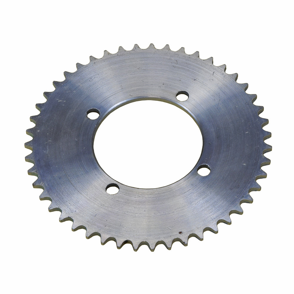 47 tooth 8 mm 05T rear sprocket for the Razor Dirt Quad, showcasing a close-up of a circular metal gear with multiple holes, highlighting its detailed tooth structure.