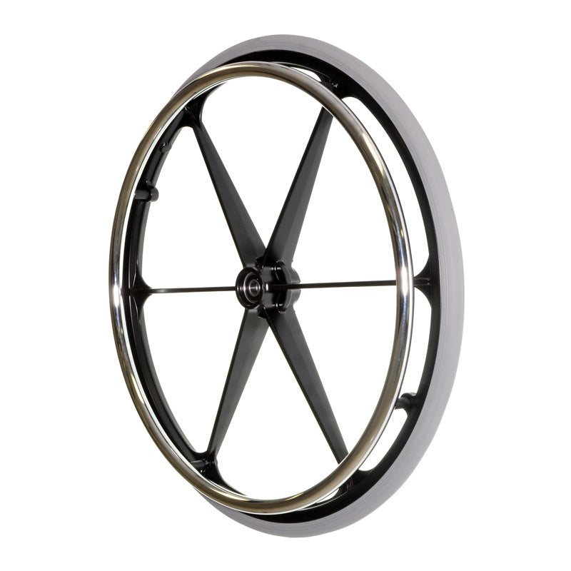 24x1-3/8 Rear Wheel for the Drive Deluxe Sentra Heavy Duty Extra Extra Wide Bariatric Wheelchair, featuring a metal rim and spokes, designed for robust support and smooth mobility.