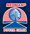 Motor Diagnostic Service for Redman Power Chairs logo, featuring a stylized blue and white graphic design of a person’s head within a circle.