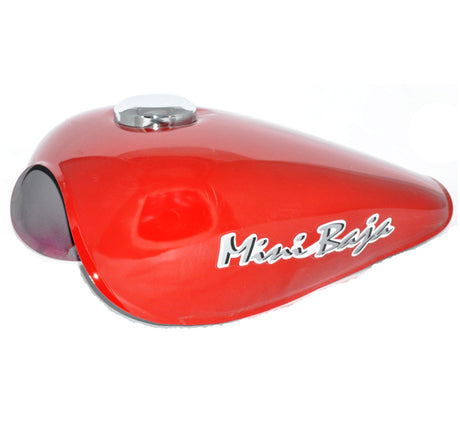 Decorative Fuel Tank for Baja MB165 & Falcon Mini Bikes (Red), featuring a silver cap and logo, designed for aesthetic purposes only and not for holding fuel.