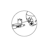 Close-up sketch of a 3 Key Remote Plus Joystick Controller, emphasizing the joystick's design and layout details.