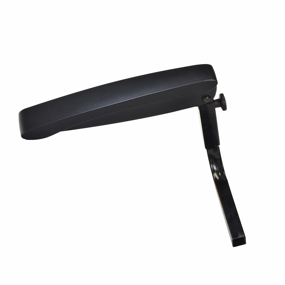 Right Flip-Back Adjustable Armrest Assembly for the Shoprider Dasher 9, Jimmie, Smartie, and Streamer Sport, showcasing a black armrest with an ergonomic handle.