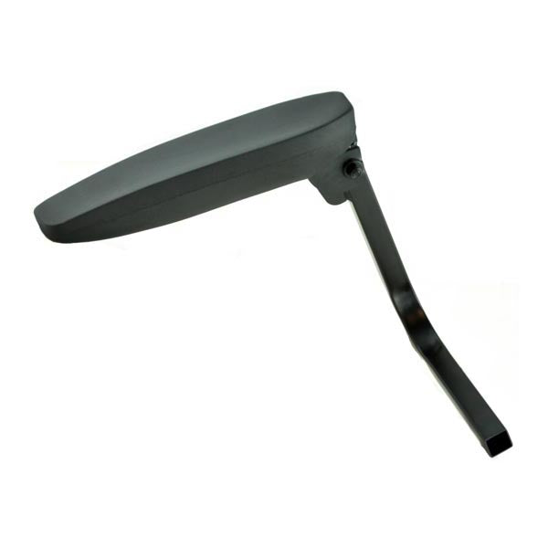 Right Armrest Assembly for the Drive Geo Portable (S3500) Power Chair, featuring a black metal arm with a black handle and a black plastic armrest designed for the right side of the seat assembly.