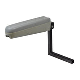 Right Side Armrest Assembly for the Hoveround® MPV4® and MPV5® (Used), featuring a grey padded rest with a sturdy black metal frame, showcasing minor paint marks from previous use.