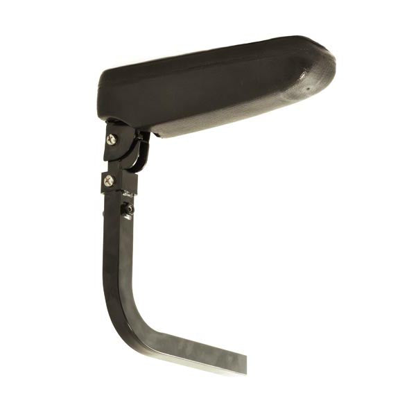 Right Armrest Assembly for the Shoprider Sprinter 4x4, featuring a black vinyl pad, 12 long by 3-1/2 wide, and a handle attached.