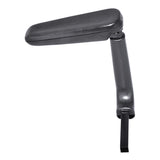 Right Armrest Assembly for the Invacare Zoom-3 Mobility Scooter featuring a black plastic arm with a black handle, including the armrest pad and mounting bracket for the right side.