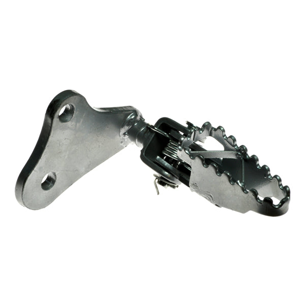 Right Footrest Assembly for 125cc & 150cc Dirt Bikes, featuring a metal pedal with a sturdy metal handle, designed as a replacement for Baja Dirt Runner models and compatible with various 125cc-150cc dirt bikes.