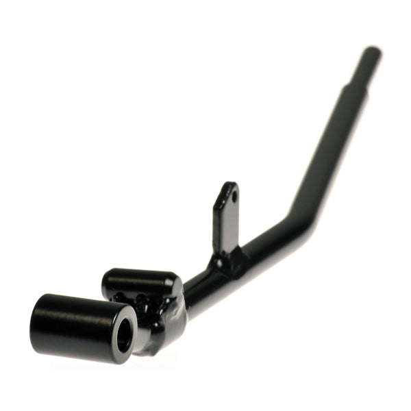 Right Hand Seat Release Lever for the Pride Hurricane, Legend, and Legend XL mobility scooters; black metal object with multiple holes for secure attachment.