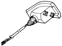 Right Rear Turn Signal Assembly for Honda Elite 250 (1985-1988 Models) (OEM), shown in a detailed black and white drawing, highlighting the device's shape and mechanical components.