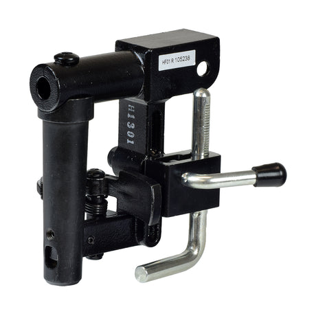 Elevating Leg Rest Knee Pivot Assembly for Jazzy Power Chairs, featuring a black metal tool with a handle, compatible with Pride's Universal Friction Lock Seat Frame, essential for right or left side knee pivot.