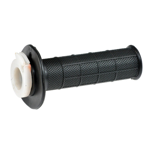 Right Throttle Control Grip for the Massimo Warrior 200 MB200 Mini Bike, featuring a black rubber handlebar with a white insert.