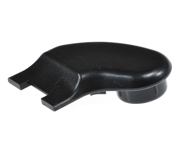 Caster Wheel Right Front Head Tube Cap for Invacare Pronto M71 with SureStep, showing a close-up of its black plastic structure.