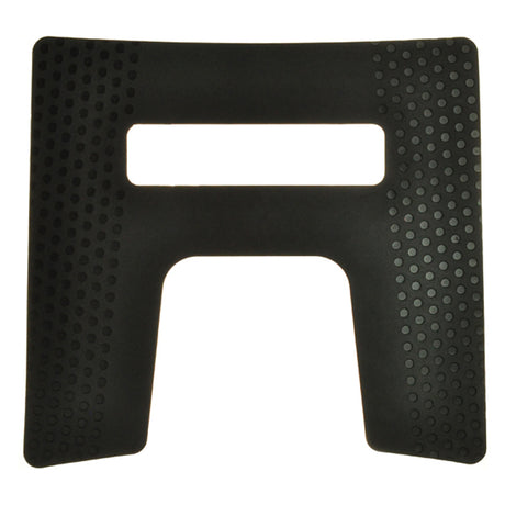 Black Rubber Floor Mat for the Go-Go Elite Traveller (SC44E) and Elite Traveller Plus (SC54) 4-Wheel Mobility Scooters; black rectangular mat with multiple holes.