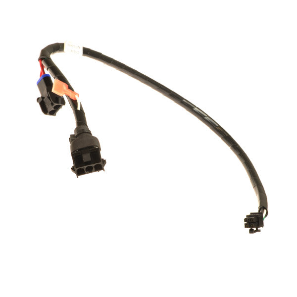 S-Drive Controller to Battery Charger Harness for the Pride Legend (SC3000/SC3400) mobility scooters, featuring a black cable with connectors, designed for specific 3-wheel and 4-wheel models.