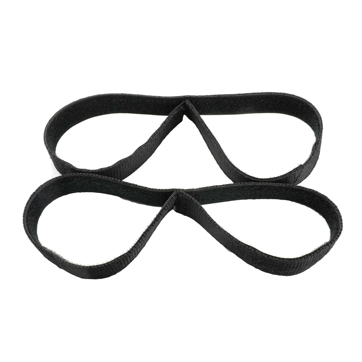 Replacement Straps for Hoverboard Go-Kart Kits (Set of 2) featuring black polypropylene webbing with hook-and-loop fasteners, designed for secure attachment to hoverboard frames, measuring nearly 1 wide and 19.29 long.