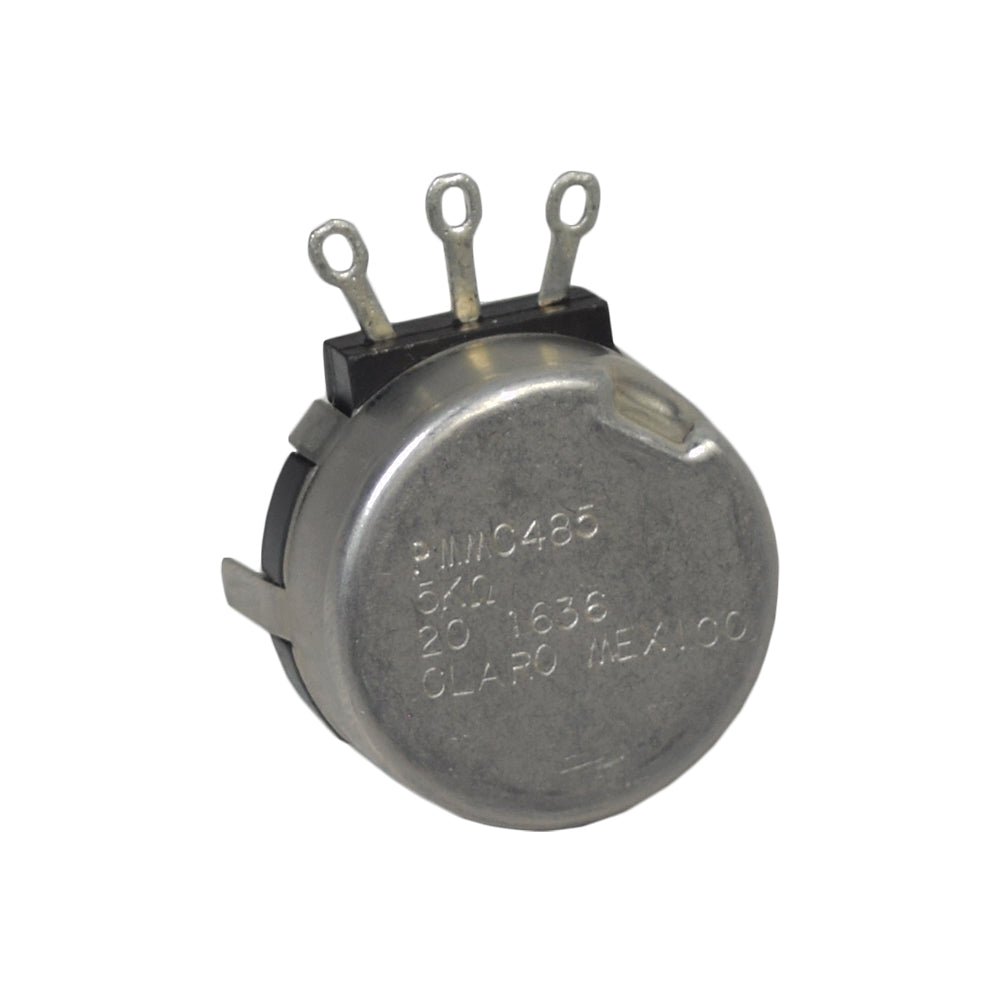 5K Throttle Potentiometer for the Shoprider Echo (SL73), featuring a round metal body with three small metal parts and visible numbers, manufactured by Clarostat model PMMC485 5K Ohm 20 1450.