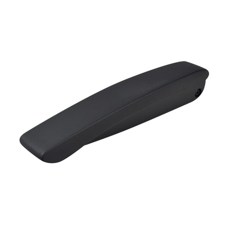 Armrest Pad for the Shoprider 6Runner 14, displayed isolated on a white background, showing a sleek, black design, suitable for both left and right armrests.