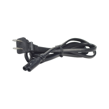 6.00' (1.83m) Battery Charger Power Cord for Swagtron SwagCycle Electric Bikes, featuring a close-up of the black cable with a figure-8 plug connector, ideal for replacing lost or damaged cords.