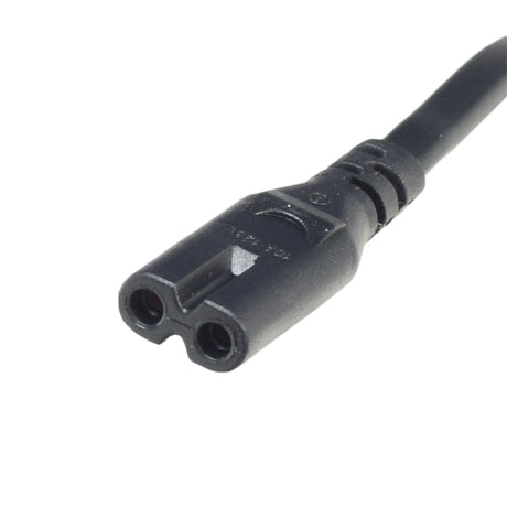 Wall to Transformer Power Cord (IEC C7) for Lift Chairs featuring a black cable with a side-by-side 2-pin shotgun connector end, suitable for most single and dual motor lift chairs.