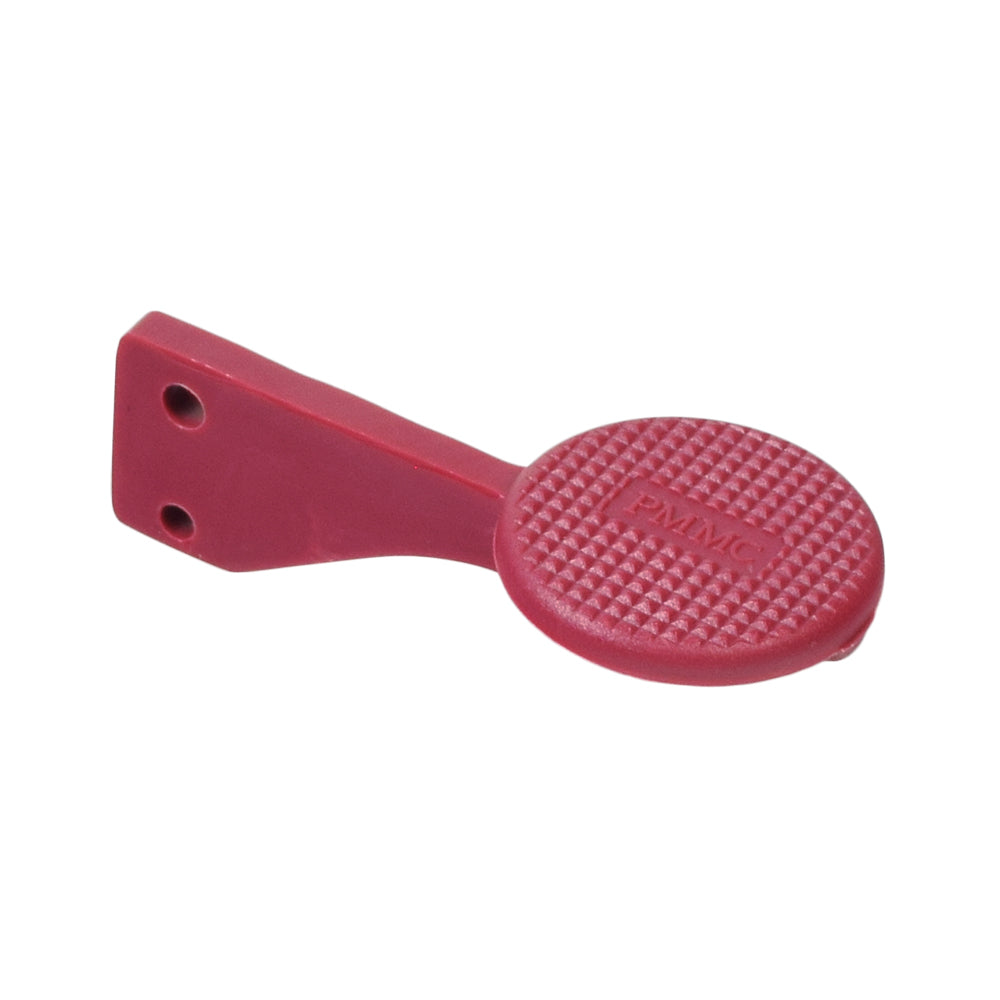 Seat Release Lever for the Shoprider Sunrunner S, featuring a durable plastic design with a large, round, diamond-textured handle for better grip.