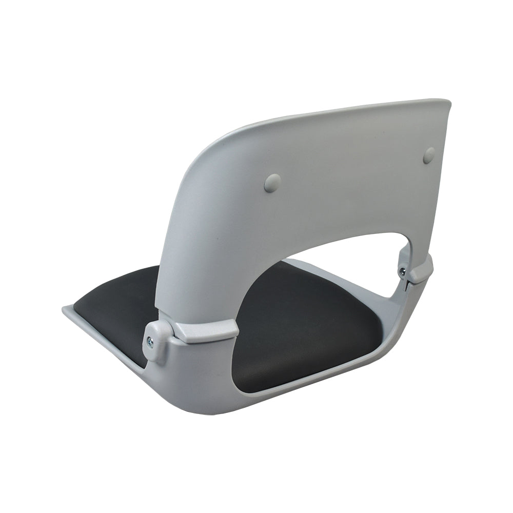 Seat Assembly for the Shoprider Scootie, Xtralite 3, and Xtralite 4 featuring a contoured design with visible vinyl padding on the seat and back, showcasing its lightweight yet durable construction.