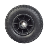 8 (200x70) Rear Wheel Assembly with Black Tire for Shoprider mobility scooters, featuring a solid, flat-free design with a central nut and visible tread pattern for durable, maintenance-free use.