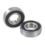 6002-2RS (6002RS) Sealed Wheel Bearings for Swagtron SwagCycle Electric Bikes (Set of 2) – close-up of two metal bearings with high-temperature plastic seals on both sides.