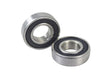 6002-2RS (6002RS) Sealed Wheel Bearings for Gyroor Electric Bikes (Set of 2) - a close-up of two chrome steel bearings with high-temperature plastic seals on both sides.