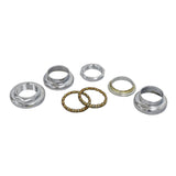 Headset Steering Bearings for Razor E100, E100 Glow, E125, E150, E-Punk, & eSpark; shown as a close-up of metal rings, nuts, and chains essential for smooth steering.