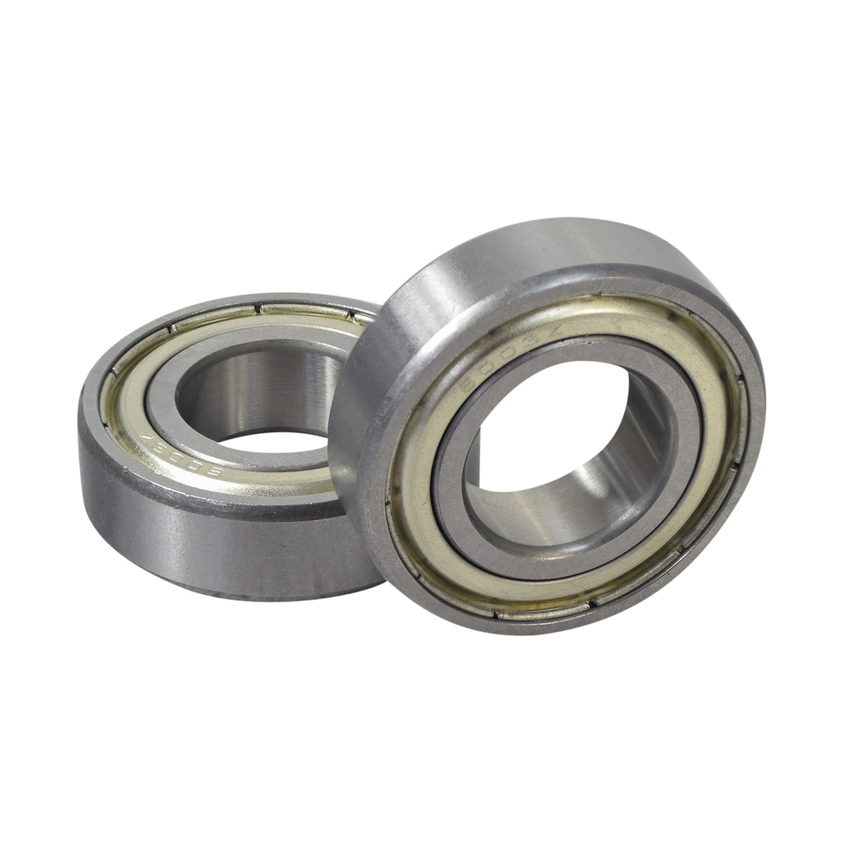 6003ZZ (6003Z) Shielded Scooter & ATV Bearings (Set of 2) – close-up view showing two chrome steel metal shielded ball bearings, pre-lubricated and ready to install, ideal for scooters, ATVs, and mini bikes.